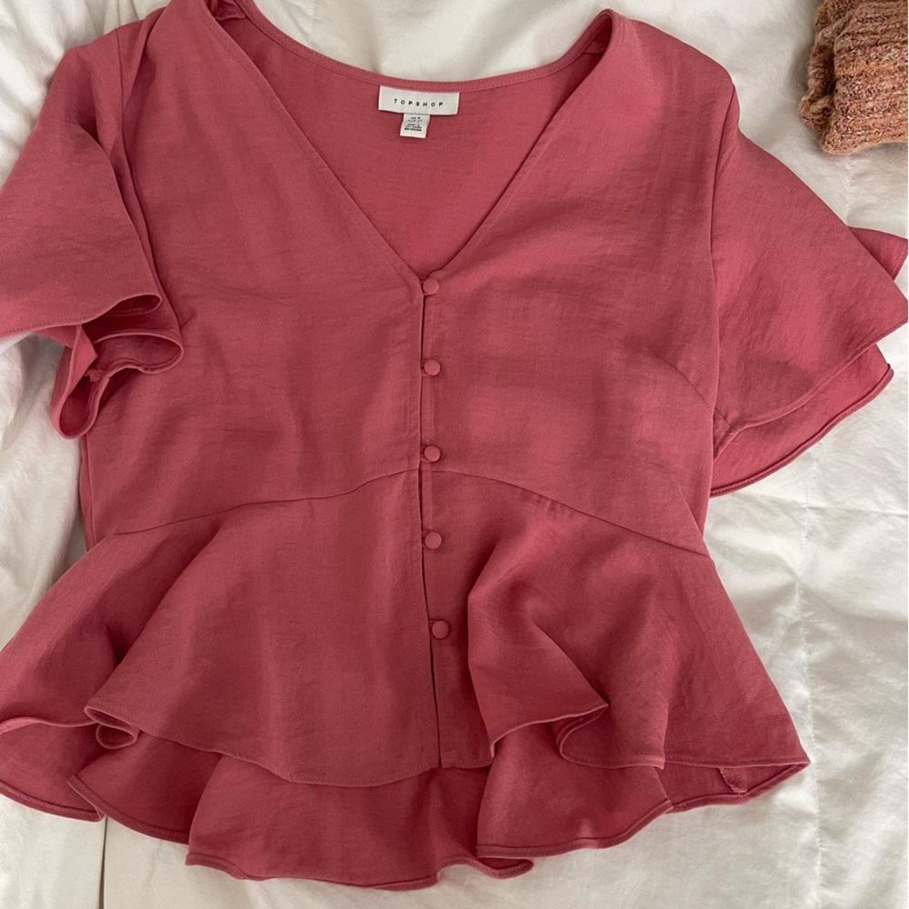 TopShop Size small pink flowy top